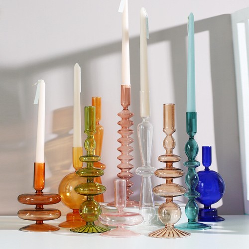 Vintage glass candle - vintage,