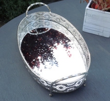 Large Silver Mirrored Oval