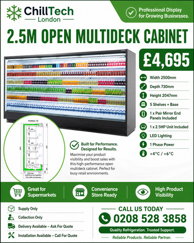 Commercial open display fridge - commercial,