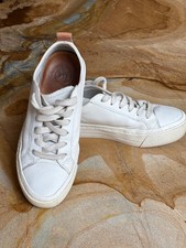Massimo Dutti Women’s White leather Trainers - UK 3 / EU 36