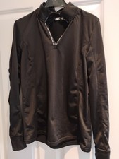 Crivit Pro Quarter Zip Black Top,Long Sleeves,Size Large,VGC