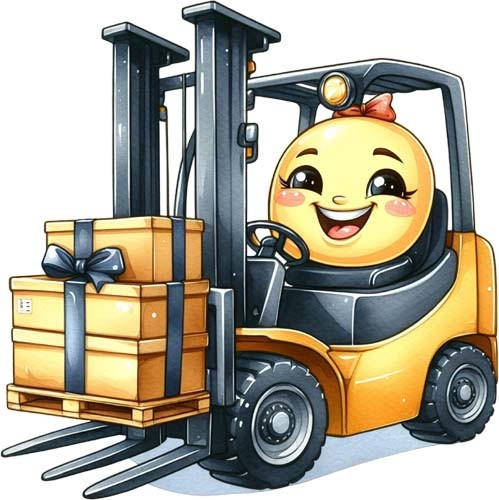 Colour forklift truck - colour, wall