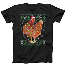 Chicken Ugly Christmas T-shirt for Men Ladies Kids Printed Poultry Xmas Gift