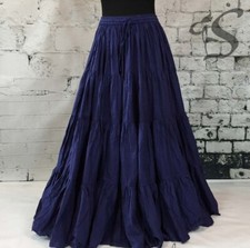 Indian cotton navy blue frill - cotton,