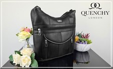 Ladies Real Leather Handbag, Womens Large Crossbody Side Shoulder Bag Black Q176