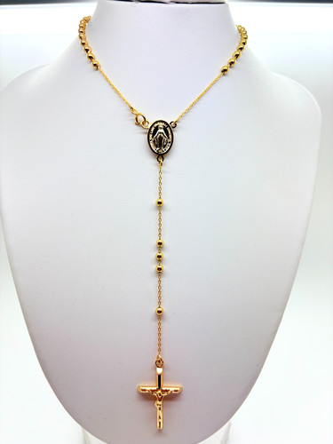 9ct yellow gold - gold, rosary