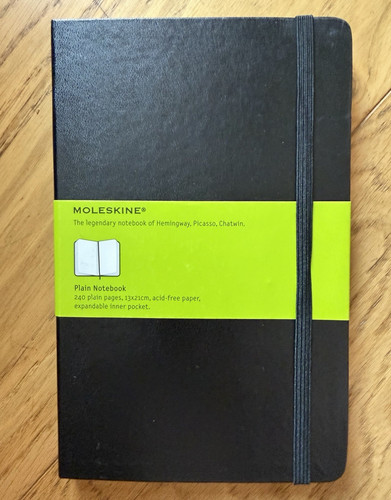 Moleskine plain black notebook - plain,