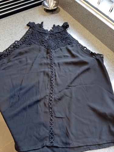 Bnwots black laced halterneck - laced,
