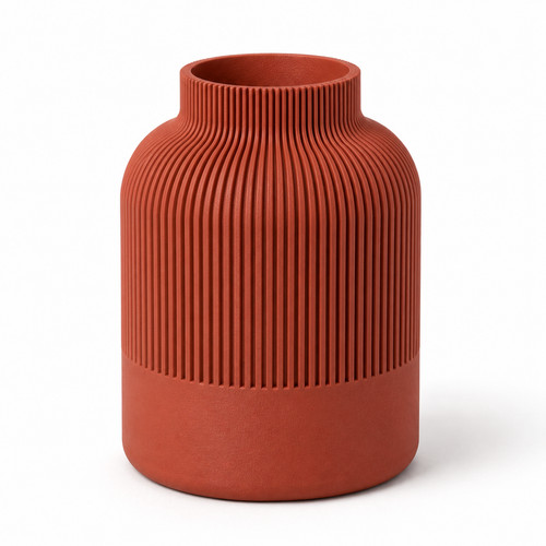 Japandi fluted decorative vase - fluted,