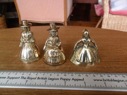 Vintage brass bell lady - bell, in