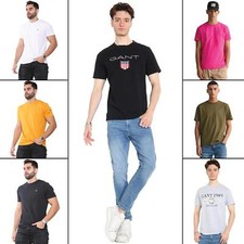 Gant T Shirts Mens Short Sleeve Tee Casual Solid Crew Neck Cotton Classic Top