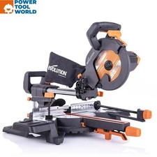 Evolution R210SMS-300+ 210mm Sliding Mitre Saw With TCT Blade 110v