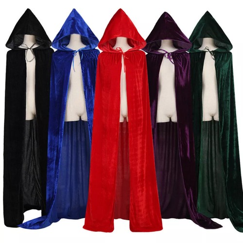 Long velvet hooded - hooded, cloak