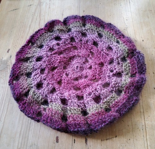 Hand crochet beret - hand,