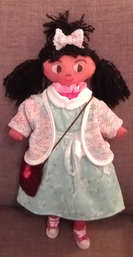 Black brown rag doll - rag, 15.5