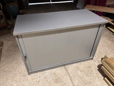 Lockable Cabinet In Silver With Tambour Door And Key Supplied