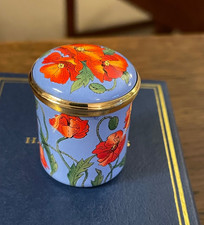 HALCYON DAYS TRINKET BOX DECORATED WITH POPPIES