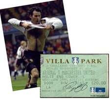 RYAN GIGGS " SIGNED " MATCH TICKET " WONDER GOAL " MANCHESTER UNITED TREBLE 1999
