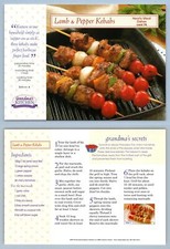 Lamb & Pepper Kebabs #78 - Meat - Grandma's Kitchen Recipe Card