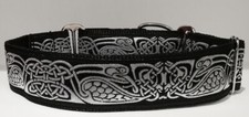 Martingale Dog Collar Silver Celtic Swan Greyhound Lurcher Saluki Whippet Pod