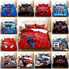 3D Spider-Man Bedding Set Quilt Duvet Cover Pillowcase Single Double Bed Gifts