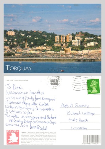 Vintage postcard torquay - postcard,