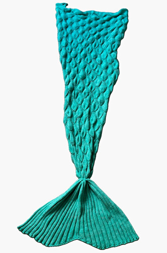 Turquoise knitted mermaid tail - turquoise,