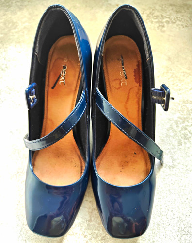 Next navy patent - patent, leather