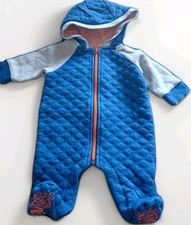 Baker by Ted Baker Baby Boys Quilted Hooded Sleepsuit Pramsuit 0-3 months