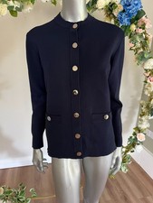 TED BAKER Cardigan Jacket TB 2 UK 10 Navy Blue Button Up Long Sleeve Knitted NEW