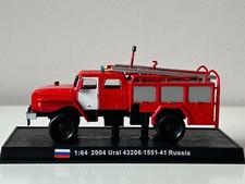 2004 Ural 43206 Russian Fire Brigade Car Truck Model Diecast Amercom 1:64