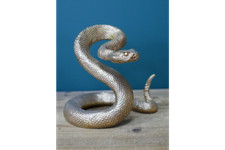 Gold Snake Ornament Figurine Statue Funky Unusual Gift Coiled Reptile
