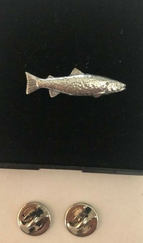 Salmon fish pin badge - salmon, real