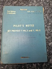 Post WW2 RAF Aircraft Aircrew Jet Provost Trainer Mk3 Pilots Notes Manual AP4560