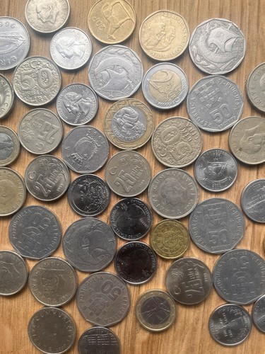 Old european coins and usa - and,