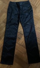 Zara Ladies Black Velvet straight Slim Trousers Size Xs Party