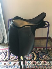 Thorowgood black synthetic dressage saddle 18" XX wide