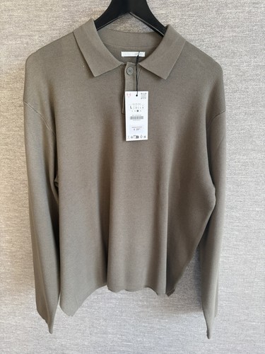 Zara soft knit polo shirt - knit, sage