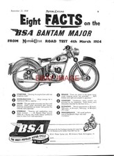 1954 Advert for BSA 125cc BANTAM MAJOR Motorcycle Vintage Original Print Ad 730A