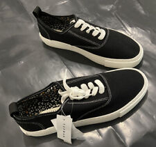 Mens TOPMAN ‘Scorch’ Lace Up Canvas Trainers/Plimsolls/Sneakers UK10 Black