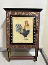 Rooster Kitchen Cabinet With Hand Towle Rod Country Style Painted Furniture