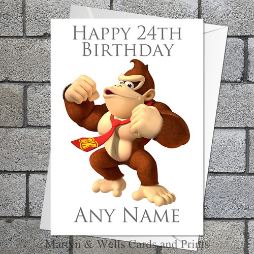 Donkey kong birthday card 5x7 - donkey, card.