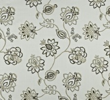 EMBROIDERED CURTAIN FABRIC 3.7m Prestigious TIVERTON PARCHMENT RRP £288.5 Crewel