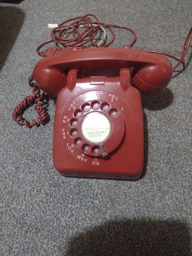 Red 60s rotary phone - 60s,