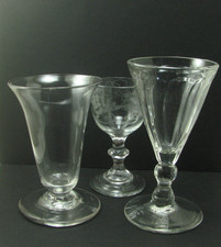Three antique glass 19th - glass:,