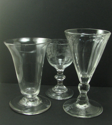 Three antique glass - three, 19th