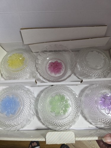 Set clear pressed glass - set, 6