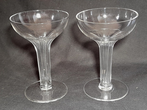 Pair vintage faceted hollow - of,