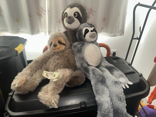 Giant sloth plush bundle - plush, x3