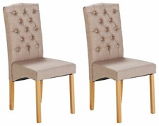 Aurelia Pair of Fabric Chairs Natural Elegant and Comfortable Dining Seating
